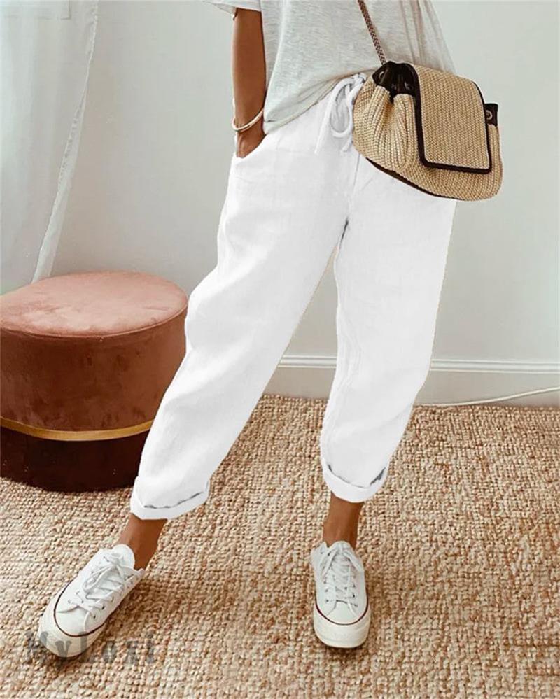 👖 20% OFF NOW ! ⚡ Casual Cotton and Linen Pants for Women – Skin-friendly Breathable, Loose Fit & All-match Daily Wear Design ☁️