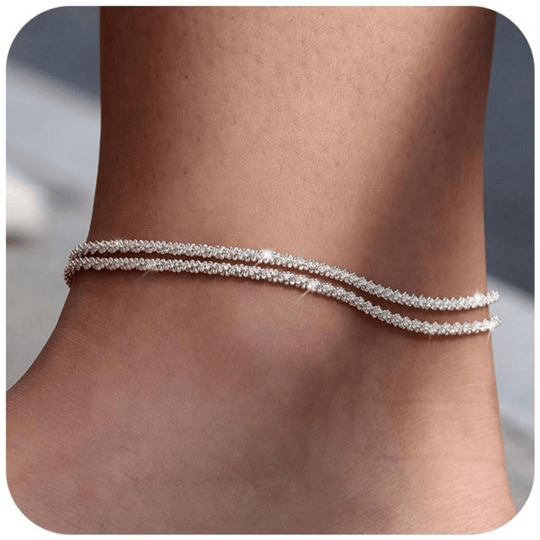 ⏰🔥LIMITED TIME: BUY 1 GET 1 FREE! 🥰 Dainty Layered Waterproof Anklet – Perfect Gift for Your Loved One 💖✨