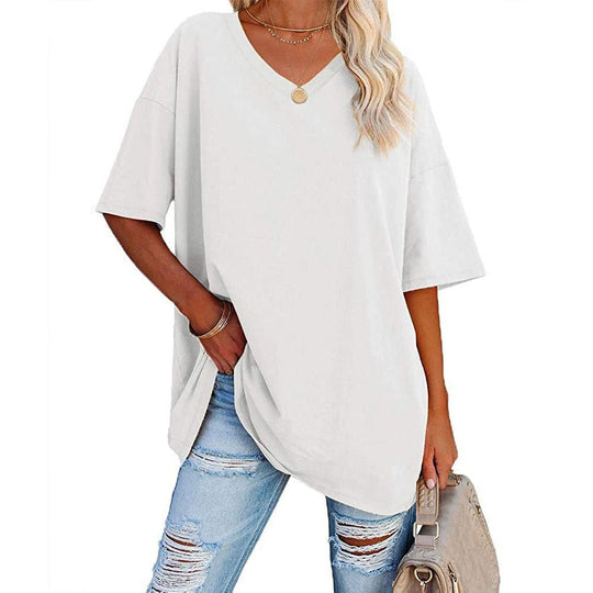 🌷2026 Hot Sale-30% OFF🌷Women's Summer Half Sleeve Casual Loose Fit Cotton Tunic T-shirt