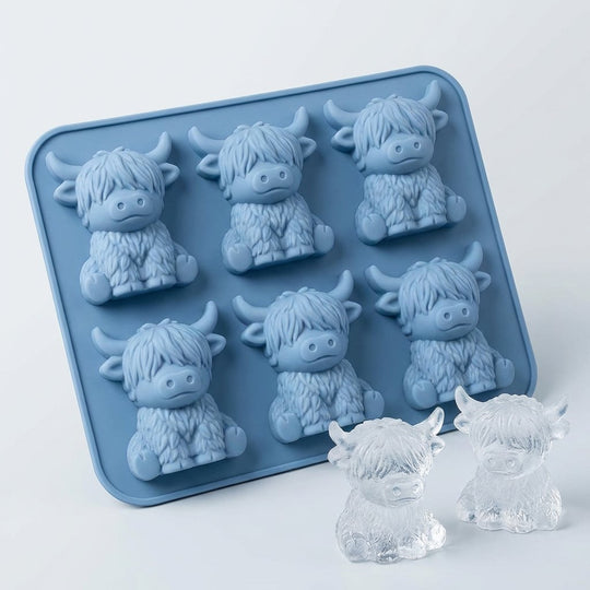 🎁💥PRAGHAS SPEISIALTA AN LÁ DEIREANACH!🐮 Múnla Ciúb Oighir Mini Bó Ghaeltachta – Oighear 3D Gleoite do Dheochanna, Cóisirí &  Bronntanais