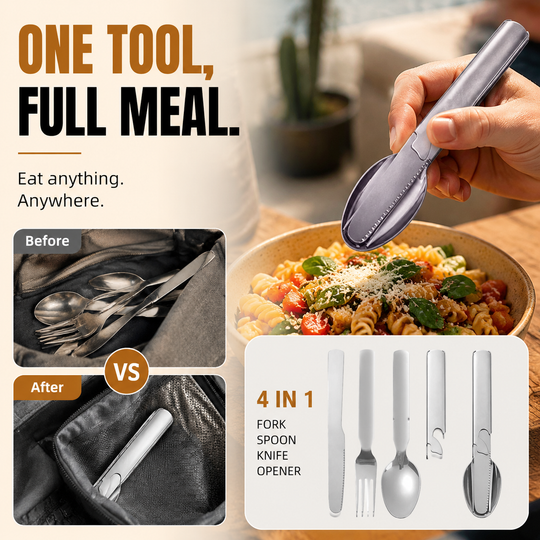 🎁2026 New Arrivals 64% OFF💥4-in-1 Stainless Steel Portable Cutlery Set