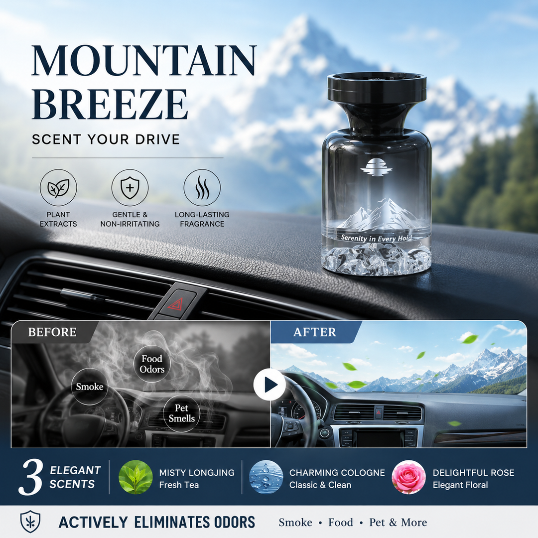 💞50K+ SOLD!🚗🌿110ml Long-Lasting Car Air Freshener – Natural plant extracts, eliminates smoke & pet odours. Weeks of freshness. Mountain design. Breath easy! 💨✨