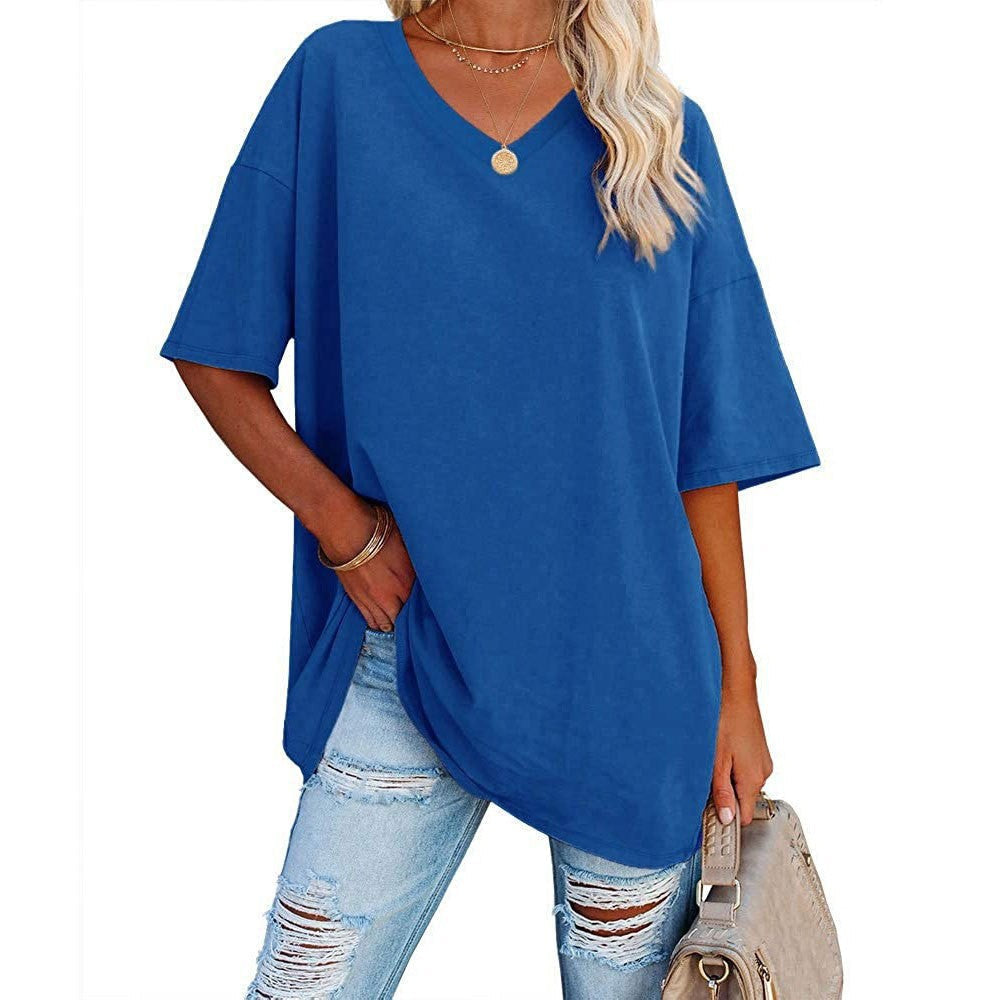 🌷2026 Hot Sale-30% OFF🌷Women's Summer Half Sleeve Casual Loose Fit Cotton Tunic T-shirt