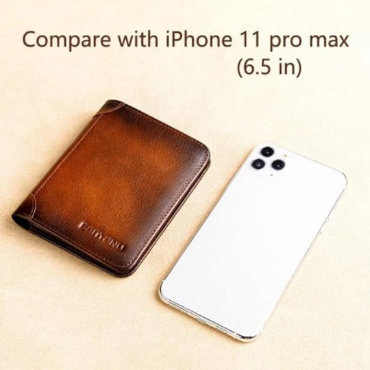 🔥2026 New Arrival🔥Minimalist RFID Blocking Leather Wallet for Men – Ultra-Thin, Genuine Top-Layer Cowhide, Short Design for Everyday Carry