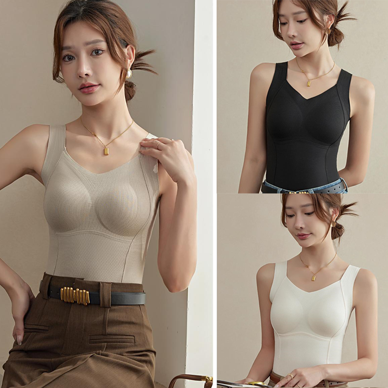 Thickened Warm Tank Top with Lined Bra