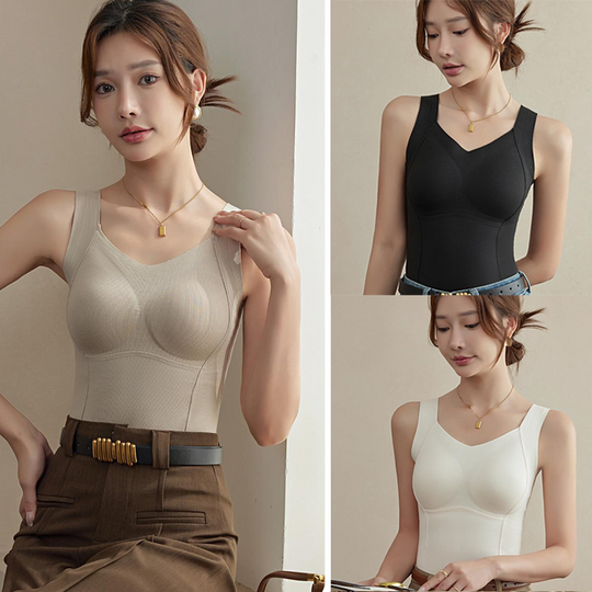 Thickened Warm Tank Top with Lined Bra