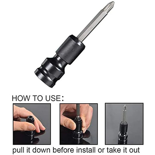📢📢50% OFF !! ⏰ 1/4" Hex Shank Socket Converter – 1/2" to 1/4", Quick Release ⚙️