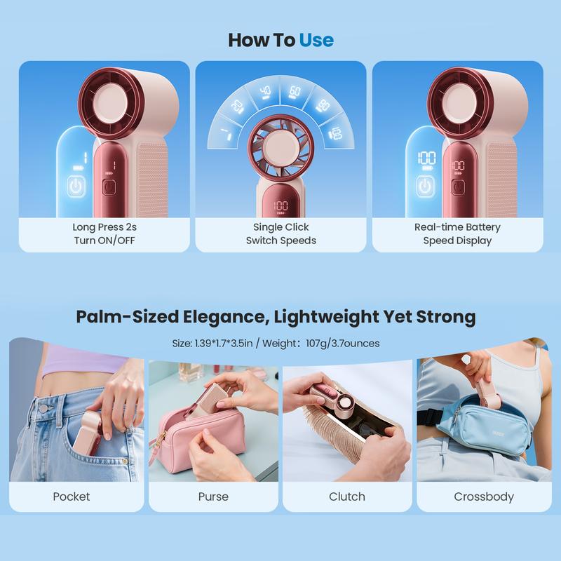 🌬️ LIMITED-TIME 49% OFF! ✨ Turbo Handheld Fan – LED Display, 6 Speeds, 3000mAh 🔋