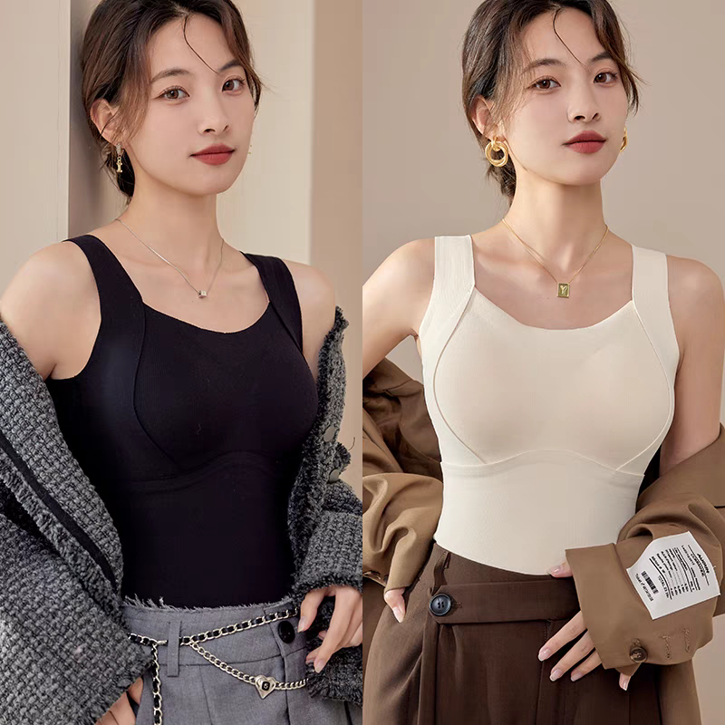 Thickened Warm Tank Top with Lined Bra