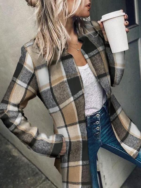 💐Big Sale-49% Off💕Women's Solid Color Pocket Long Sleeve Open Front Coat