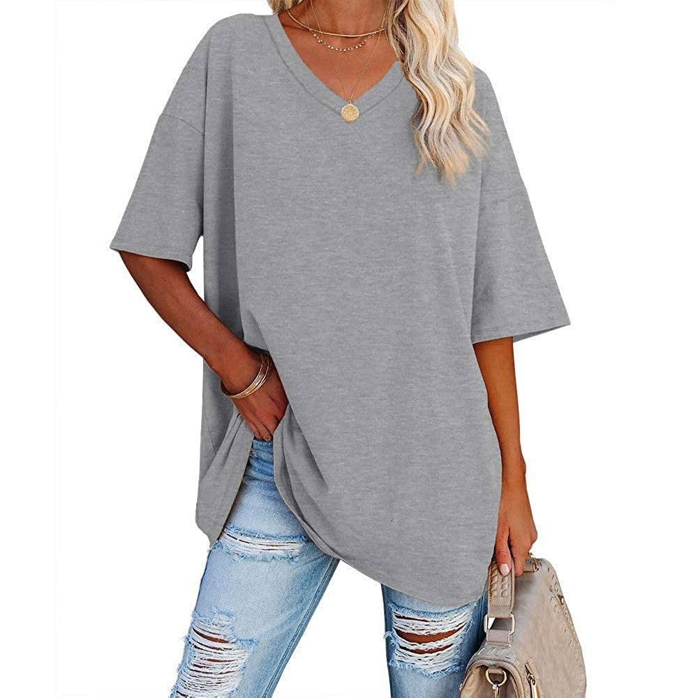 🌷2026 Hot Sale-30% OFF🌷Women's Summer Half Sleeve Casual Loose Fit Cotton Tunic T-shirt