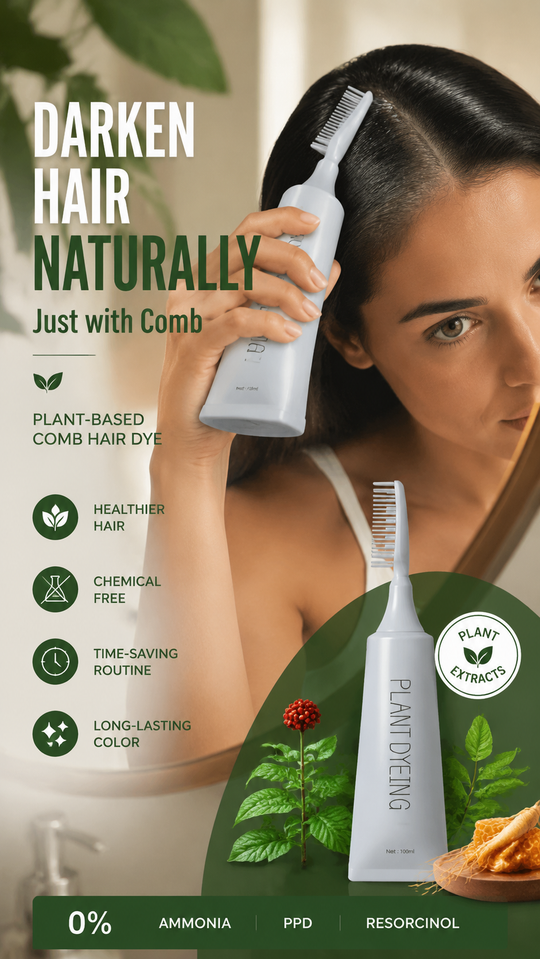 ✨ German Plant-Based Hair Dye for Salon-Perfect Roots – 100% Plant Power, Easy to Use & Covers Gray Hair in 5 Minutes 🌿