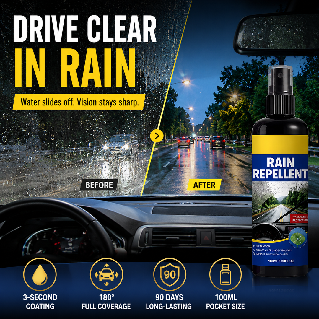 🏆 Last Day Special Price £9.99 ! 🔥Buy 2 Get 1 Free🎁Crystal Clear Windshield Rain Repellent Spray