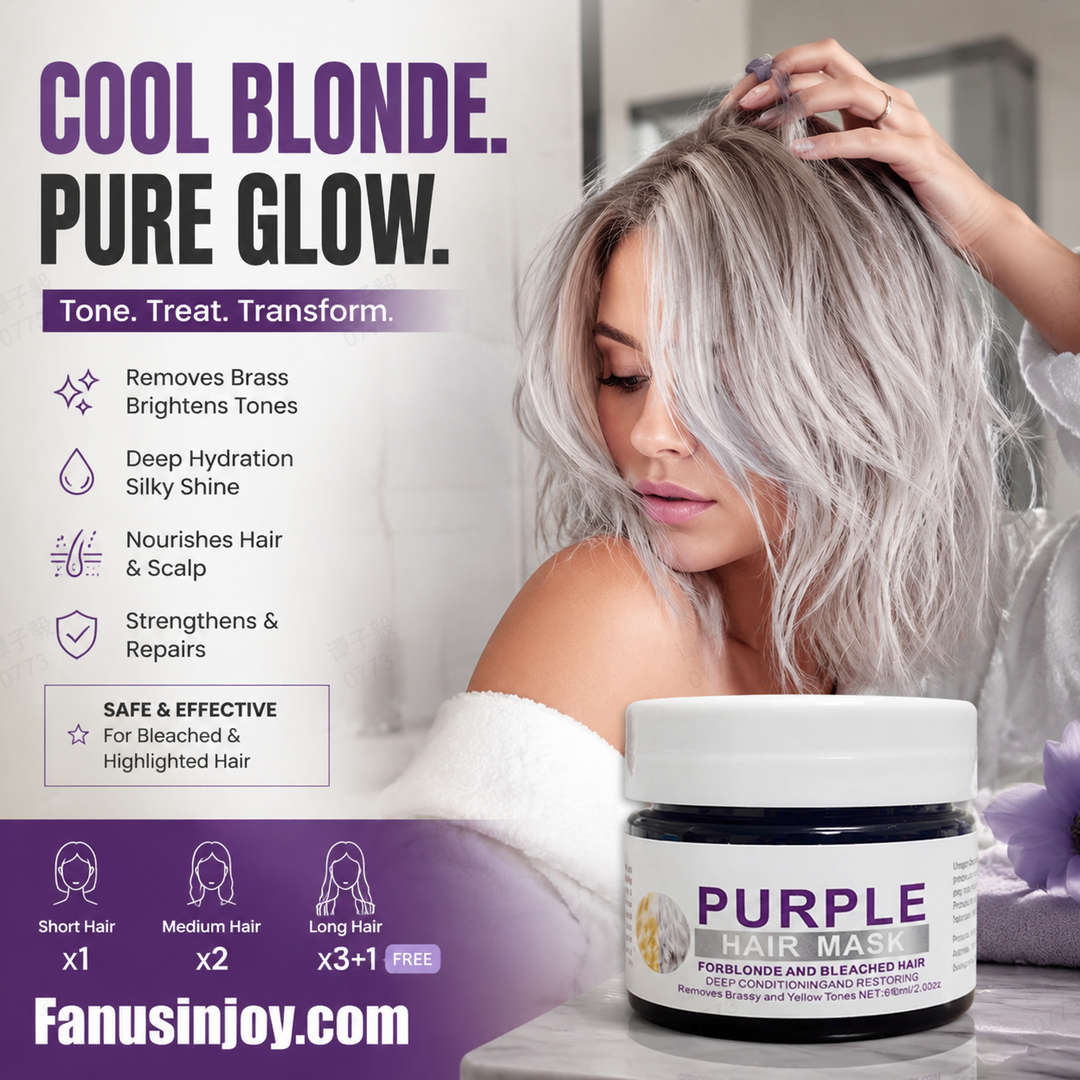 👱‍♀️Want to lighten your hair color?Your hair needs urgent care!Moisturizing Purple Hair Mask with Long-Lasting Scent