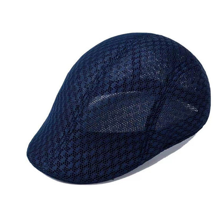 UPF50+ Mesh Flat Cap Men Breathable Duckbill Beret 56-58cm