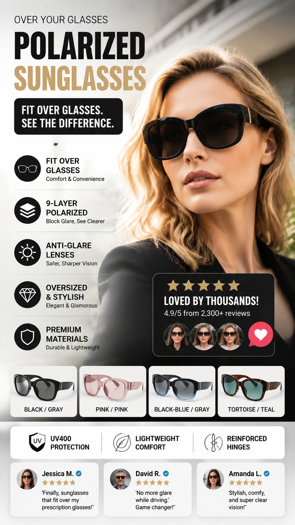 Large Sunglasses to Wear Over Glasses for Women