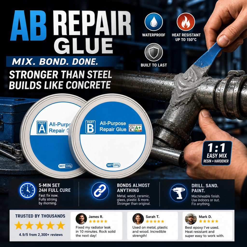 🔥 Limited-time Offer:50% OFF | AB Super Glue: Brings broken items back to life – strong yet flexible, won’t crack!