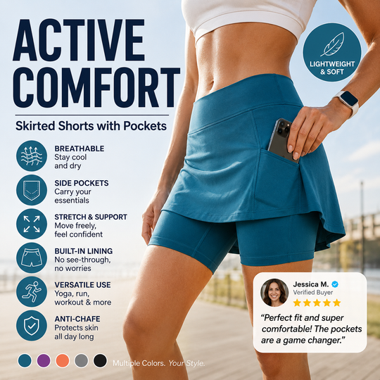 💥 Last Day! Special Sale – 30% OFF 👚Anti-Chafing Active Skort – Super soft and comfortable🔥