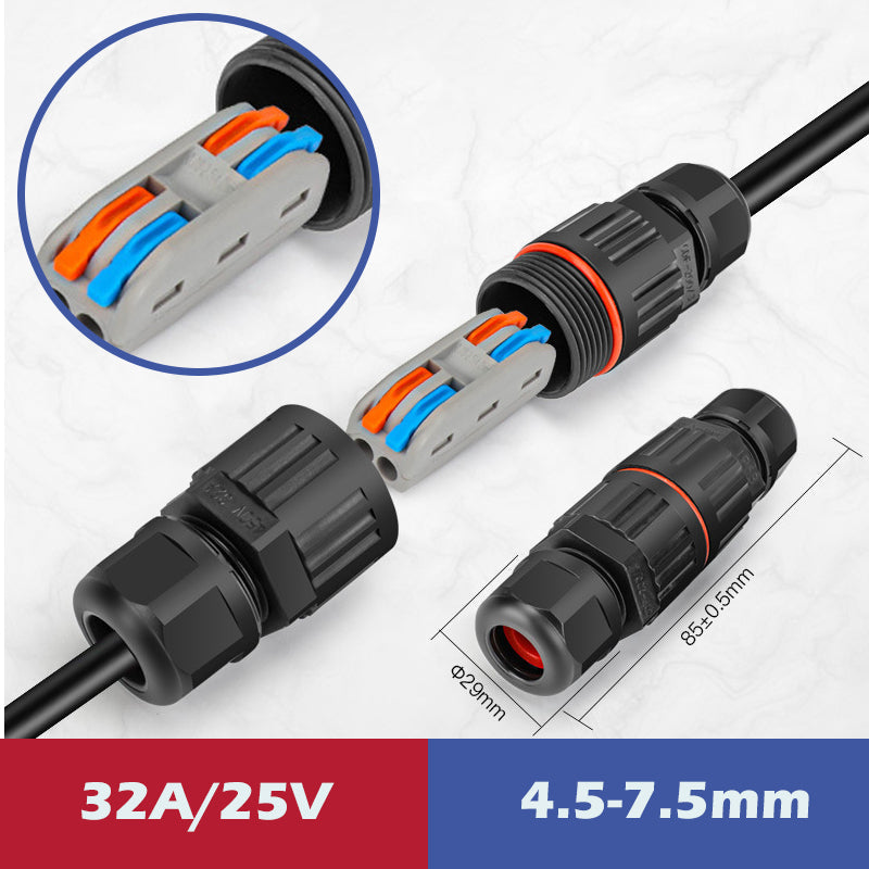 Buiten Waterdichte elektrische draadconnector