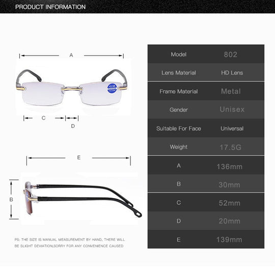 🏆👓Sapphire high hardness anti-blue progressive Far And Near Dual-Use Reading Glasses