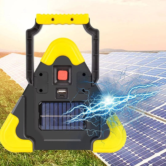3-in-1 Solar Emergency Triangle Light – Super Bright, Power Bank & 4 Modes for Roadside Safety ⚡