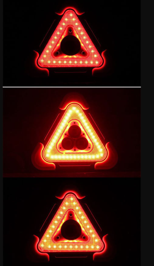 3-in-1 Solar Emergency Triangle Light – Super Bright, Power Bank & 4 Modes for Roadside Safety ⚡