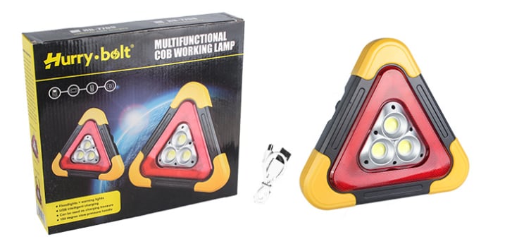 3-in-1 Solar Emergency Triangle Light – Super Bright, Power Bank & 4 Modes for Roadside Safety ⚡