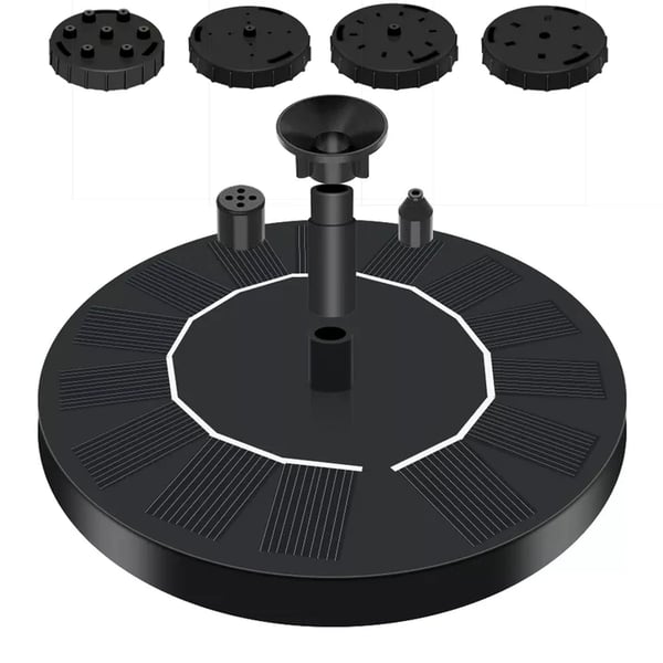 🎁Fontaine solaire, pompe à eau submersible pour bain d'oiseaux avec 4 buses et panneau solaire 1,4 W, idéale pour l'arrosage extérieur de bassins, piscines, jardins et aquariums.
