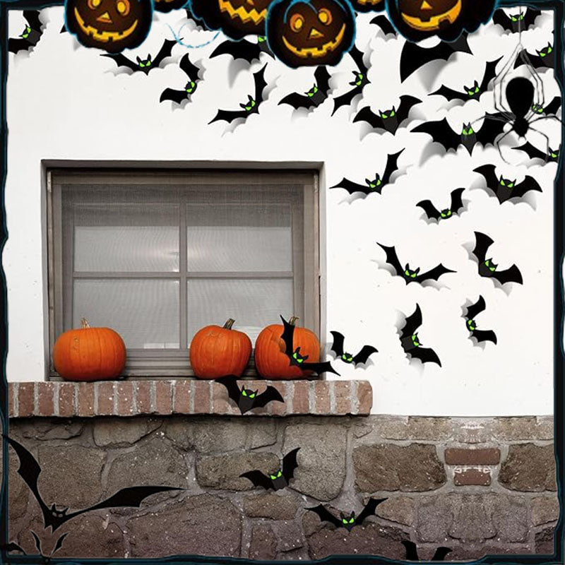 Set di adesivi per decorazioni per pipistrelli 3d di Halloween