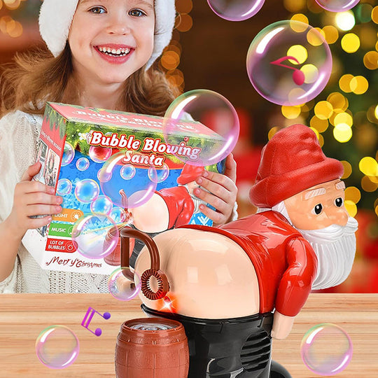 🎅Großer Weihnachtsverkauf – Exquisite Geschenkbox🎁Lustige Seifenblasenmaschine mit Weihnachtsmann-Motiv