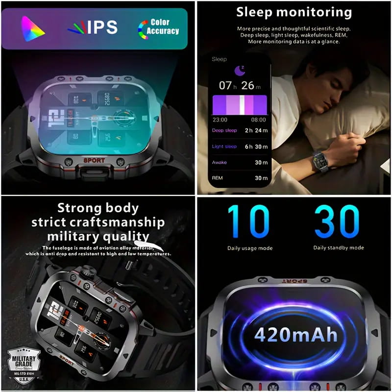 📢📢49% OFF !! ⏰Rugged Outdoor Smart Watch - 100+ Sports Modes