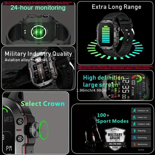 📢📢49% OFF !! ⏰Rugged Outdoor Smart Watch - 100+ Sports Modes