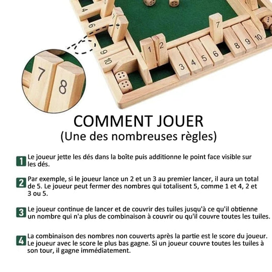 🔥Limited Time Promotion 49% OFF🔥FUN FAMILY GAMES - Shut The Box Board Game