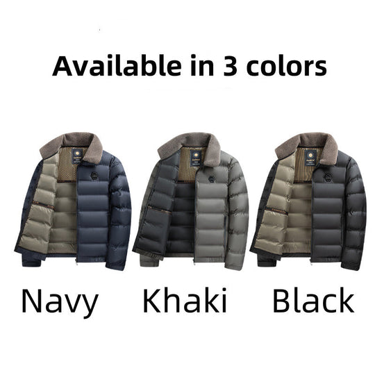 Chaqueta acolchada de algodón con solapa impermeable y cálida para hombre