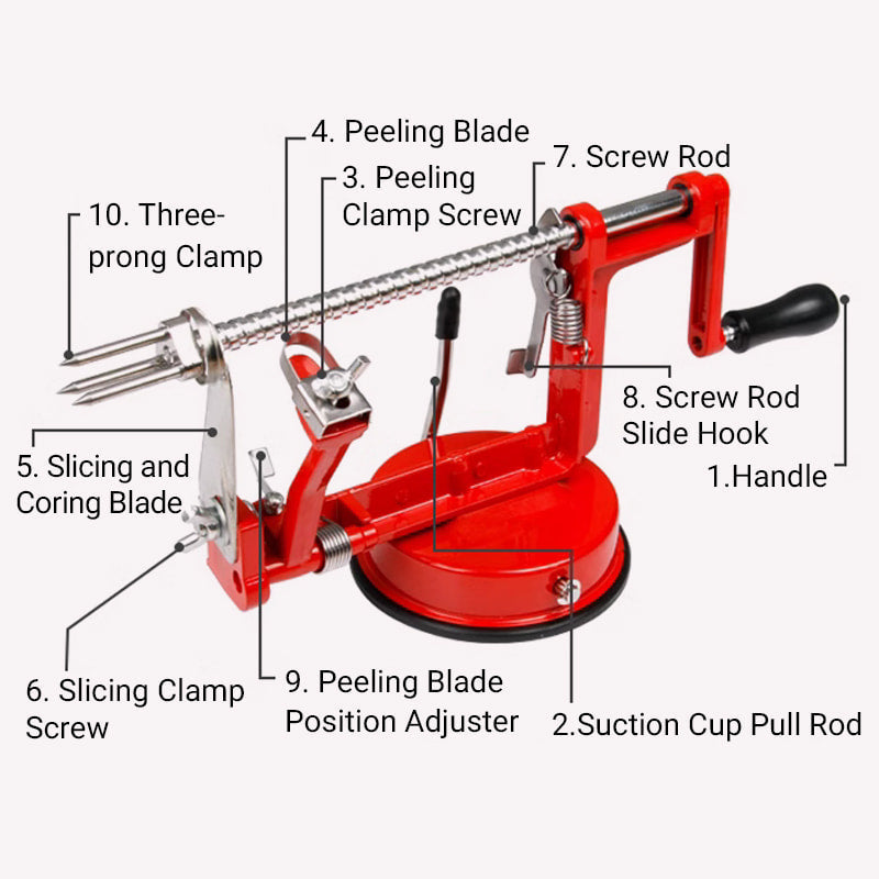 Peeler à manivelle de 3 en 1