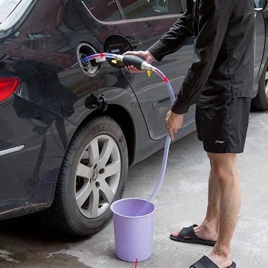 Manual siphon pump ⛽ Gasoline-resistant PVC hose, fast water/fuel pumping, can also be used for aquarium water changes 🐟