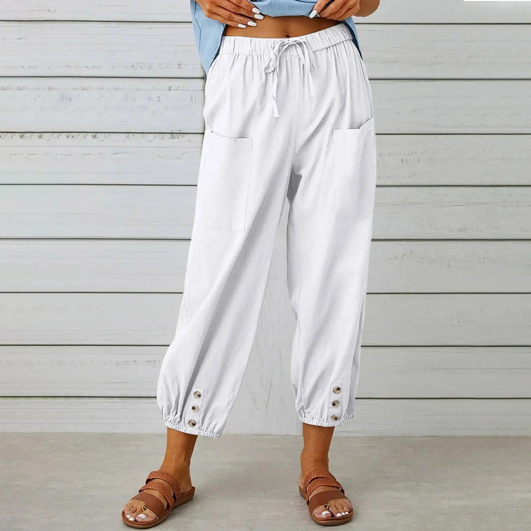 👖 50% OFF NOW! ✨ Women's Capri Pants – Wide Leg Drawstring – Comfy Fit, Casual Style & Elastic Waist 💫