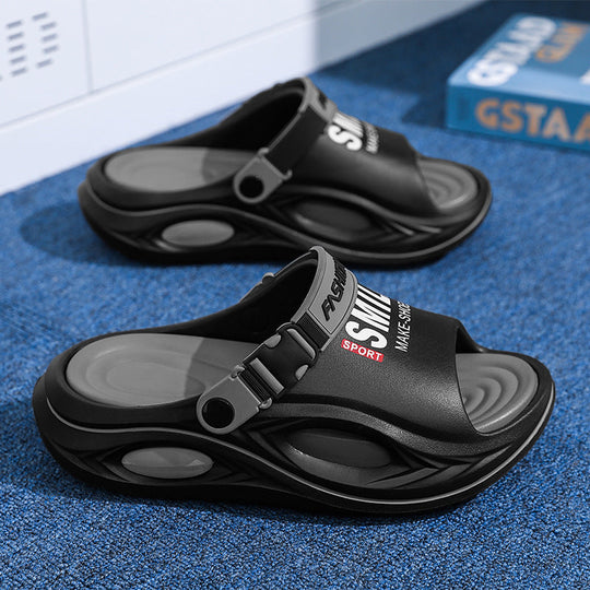 Men’s Sport Buckle Platform Slide Sandals