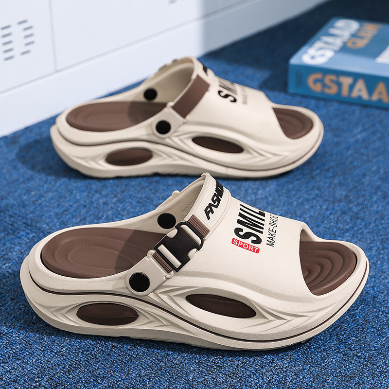 Men’s Sport Buckle Platform Slide Sandals