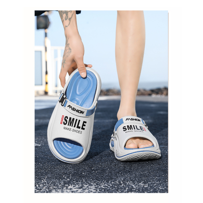 Men’s Sport Buckle Platform Slide Sandals