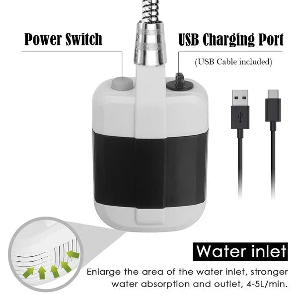 🚿Stay Fresh Outdoors✨Portable Camping Shower with Adjustable Flow – For Easy & Convenient Outdoor Cleaning!