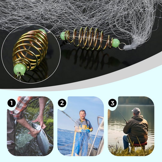 🔥Saldi 2025🔥Rete da pesca con trappola per esche a molla