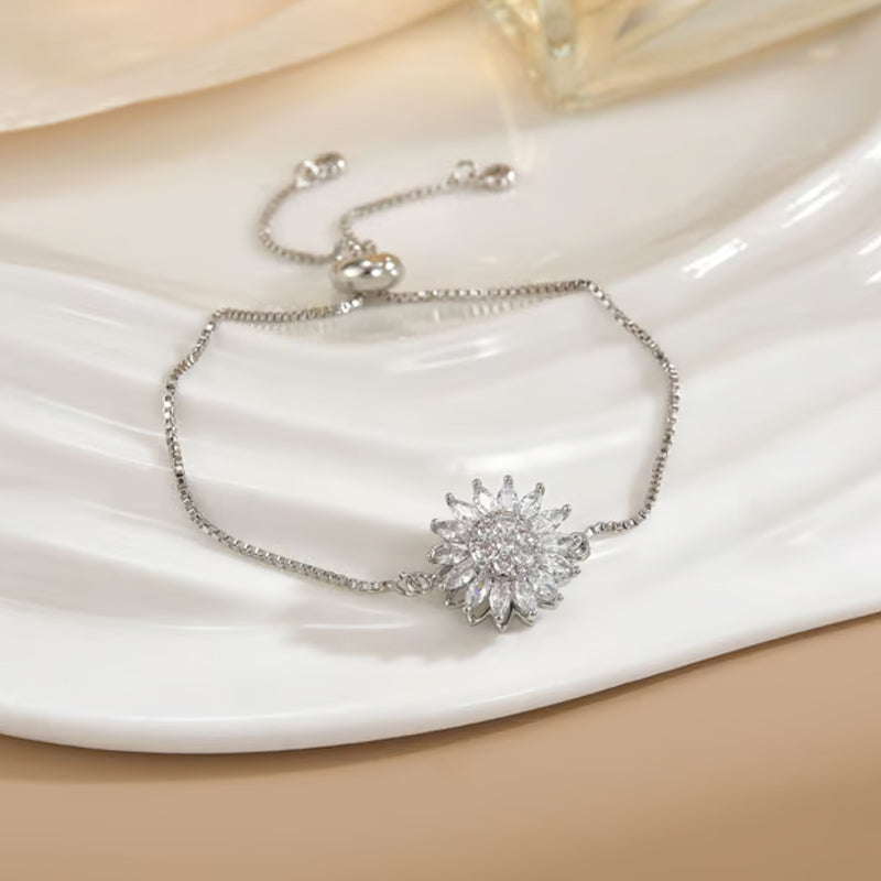 Spinning Sunflower Armband med presentförpackning - Ett lugnande och avkopplande tillbehör för Mothers Day -gåva, Alla hjärtans dag gåvor, Galentines Day -gåvor, födelsedagspresenter smycken