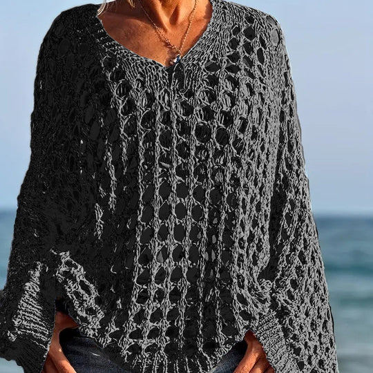 👚 50% OFF NOW! 🌸 Women's Crochet Knit Top – Stylish Open-Knit, Relaxed Fit & Breathable ☀️