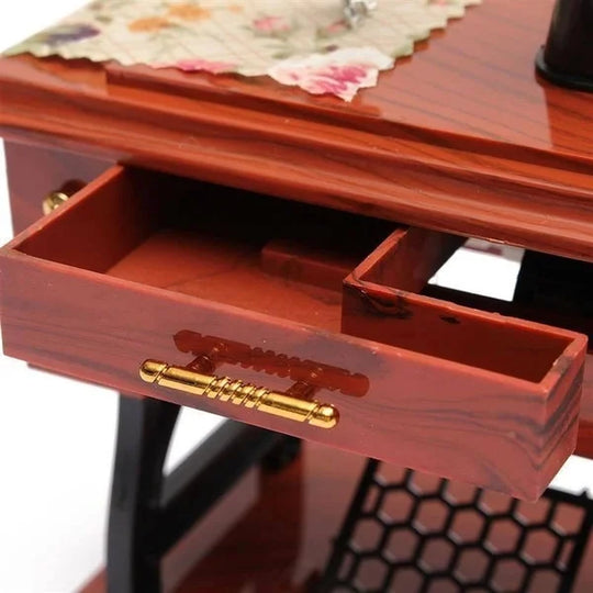 🪗Wood Mini Sewing Machine Music Box