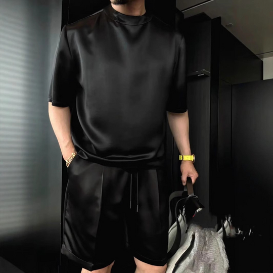 🔥Haut uni décontracté pour homme &  Ensemble short 2 pièces