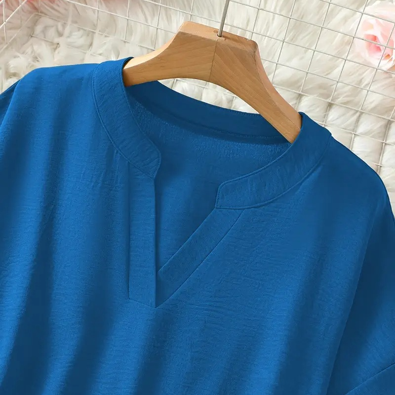 🌸Spring Sale 50% OFF👕Fashion Loose Solid Color Short Sleeve Top