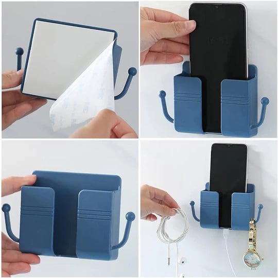 ✨Buy 1 Get 1 Free⏰Multi-Functional Desk Organiser & Phone Charging Station | Compact ABS Storage Box with Side Hooks for Remotes, Cables & Keys