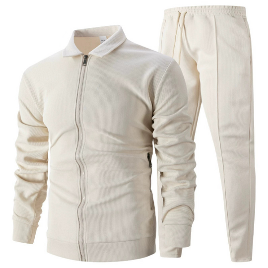 Men’s Stylish Lapel Jacket & Jogger Pants 2-Piece Set