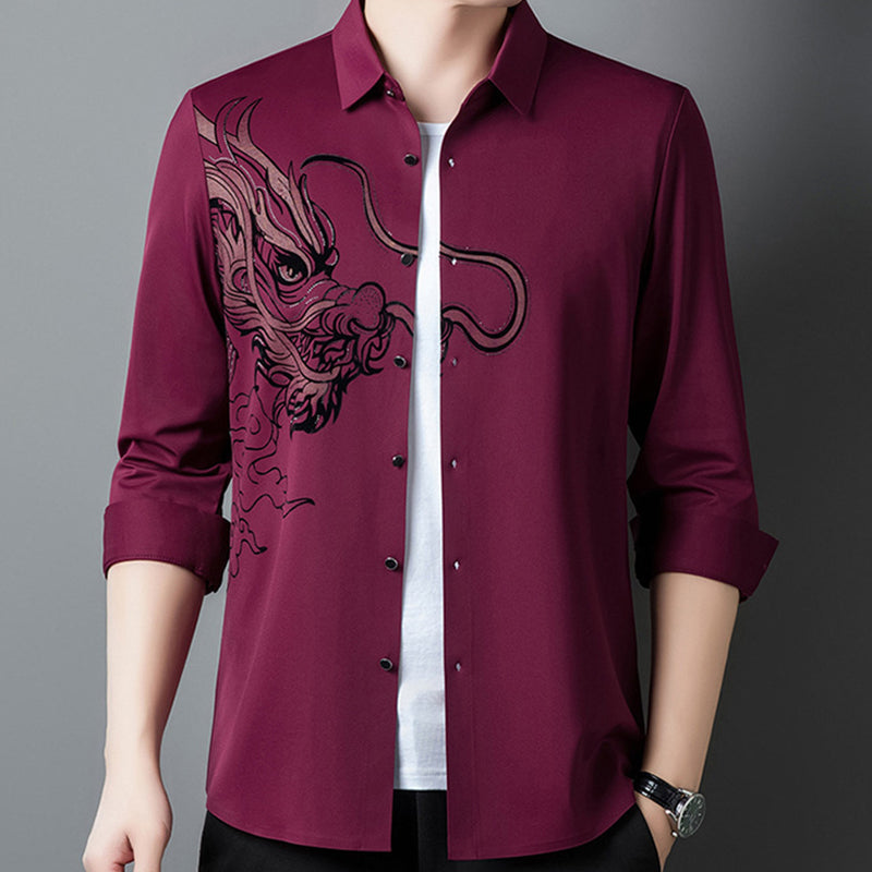Chemise à manches longues imprimées.